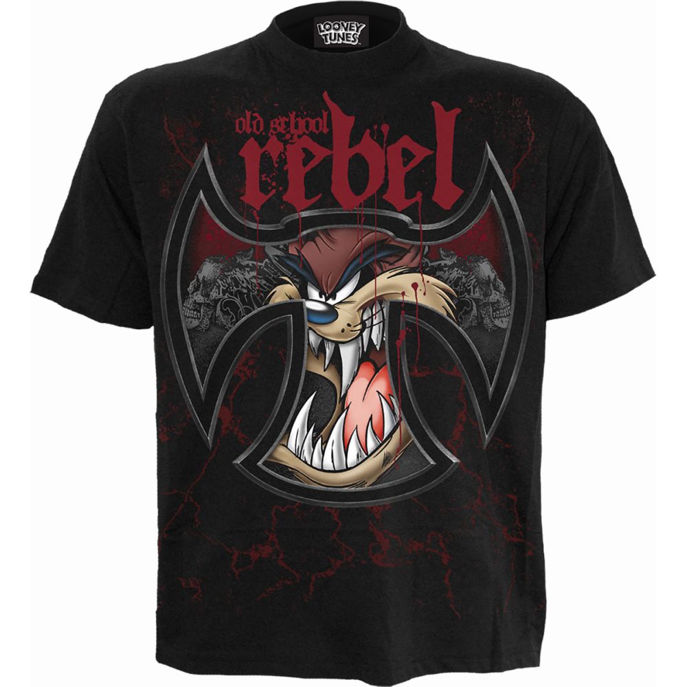 Spiral Looney Tunes - TAZ OLD SCHOOL REBEL Tshirt Homme - Noir